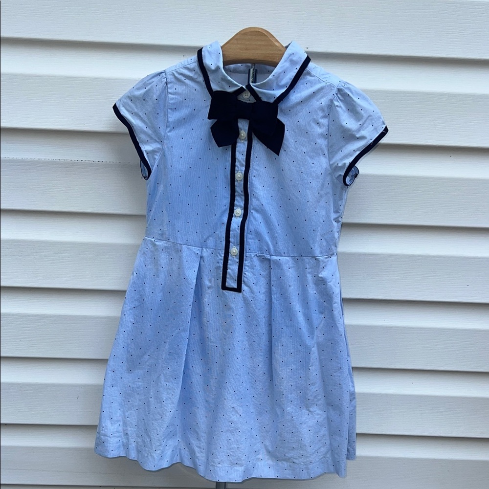 Janie and Jack Light Blue Dress with Navy Accents